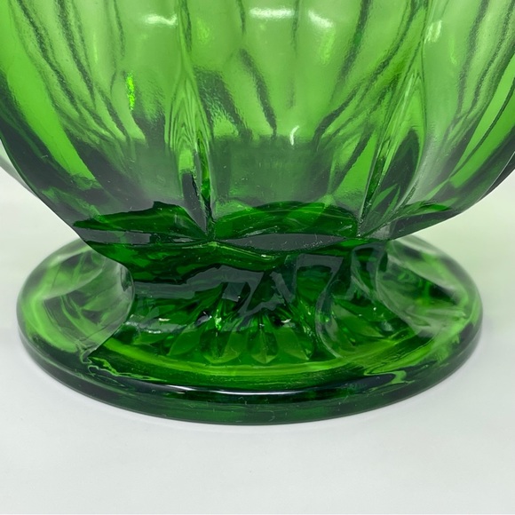 Vintage Candy Dish Bowl Pedestal Collectible Anchor Hocking Forest Emerald Green - Picture 2 of 12